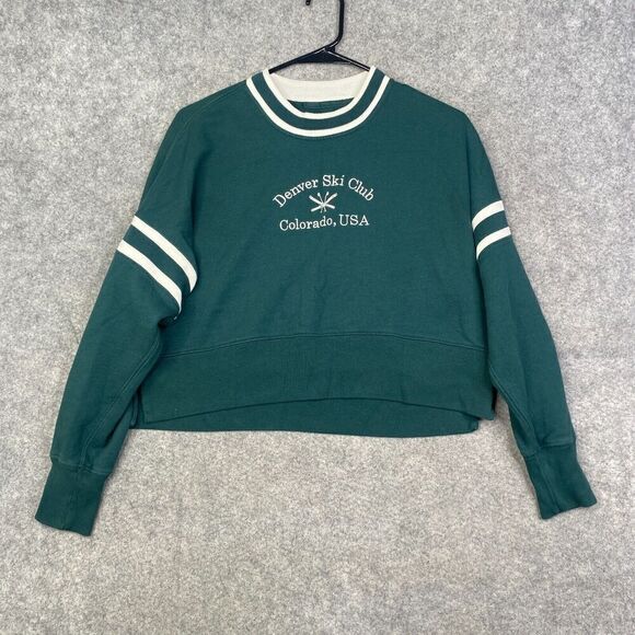 Abercrombie & Fitch Womens Cropped Sweatshirt Varsity Size XS Y2K - Picture 1 of 7